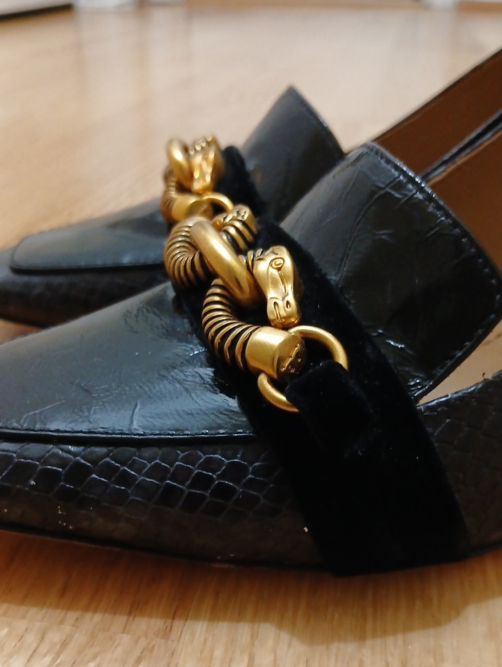 Tory Burch Jessa Horse Bit/Chain Link Block Heel Pumps Size 9.5 Women - Picture 11 of 16